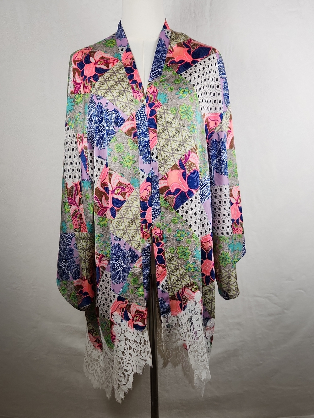 Victoria's Secret Multi-Color Floral Patchwork Kimono Robe